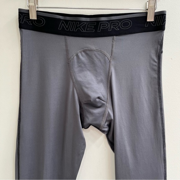 Nike Men's Pro Dri-Fit 3/4 Length Training Tights Gray Size Medium - Picture 4 of 12